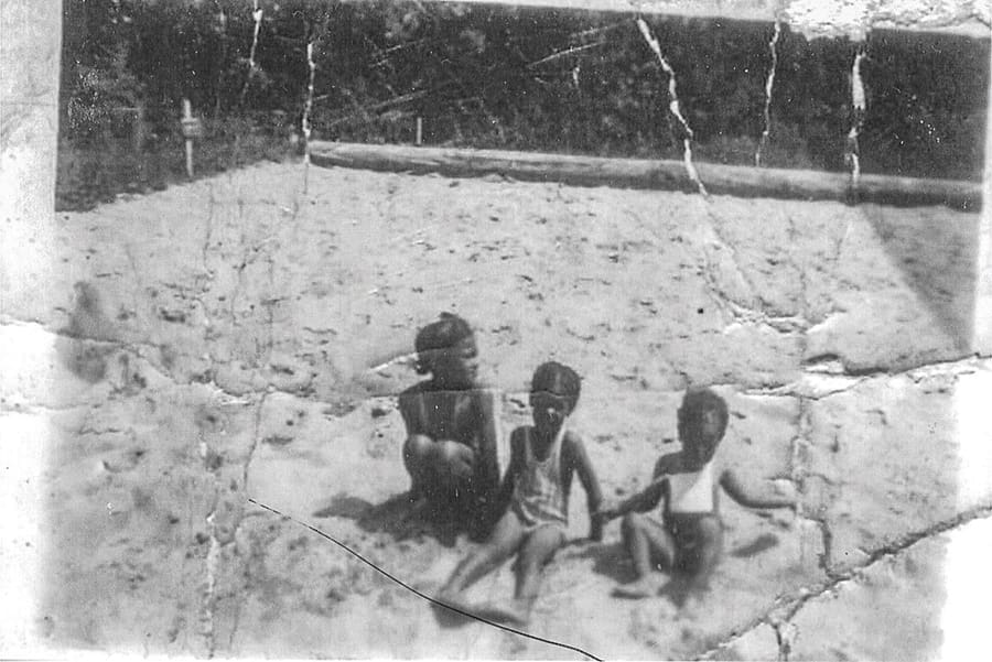 June Davis Mansfield and her sister and brother lounge on the park’s beach (circa 1939).