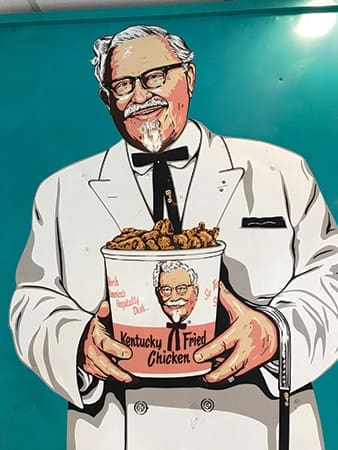 This advertising poster is on display at the restaurant museum in Corbin, Kentucky.