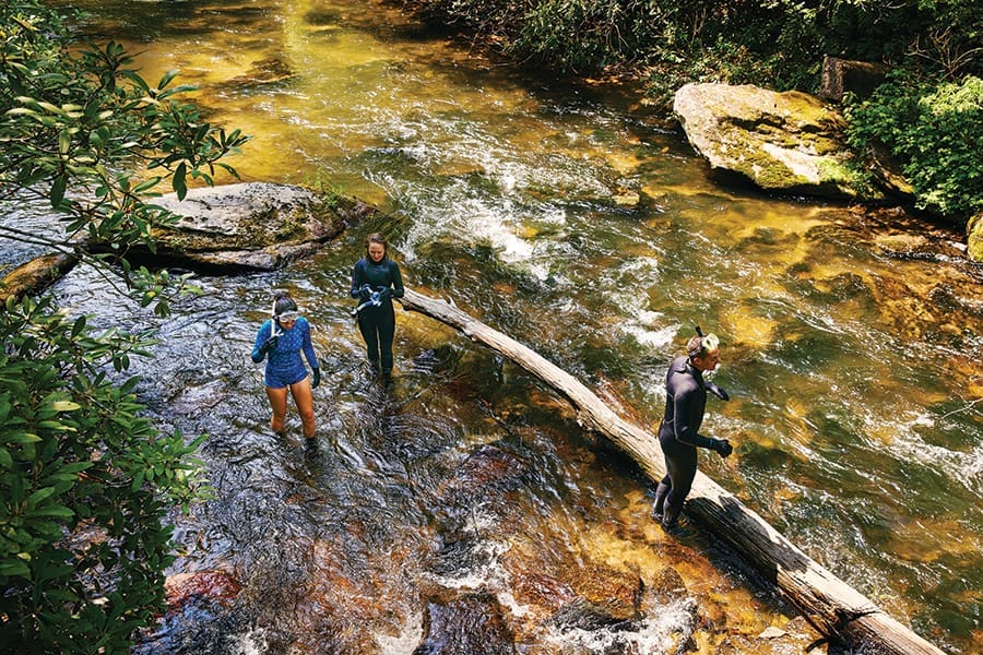 The French Broad River yielded the mud for the bricks at the historic Johnson Farm.