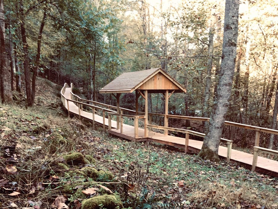 The boardwalk connects to a trail to create a two-mile loop.