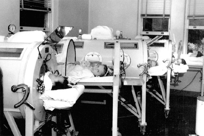 These five Wytheville children were transported to Roanoke Hospital, where they breathed with the assistance of the hospital’s iron lungs.