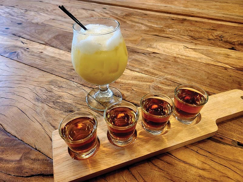 Bourbon flights and The Canary, a tasty rum-based cocktail, are tributes to the former first lady.