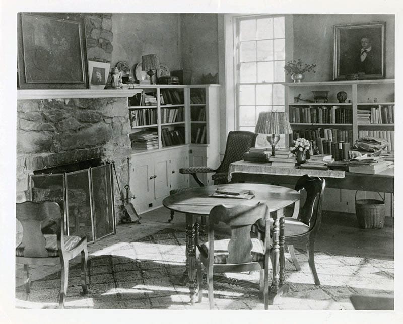 The inside of Anderson’s writing cabin at Ripshin.
